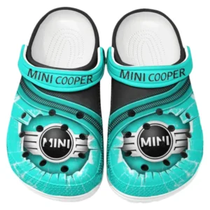 Mini cooper Crocs Clogs Männer Frauen, Geschenk für Mini cooper Fan CAR188032025124 - Cyan