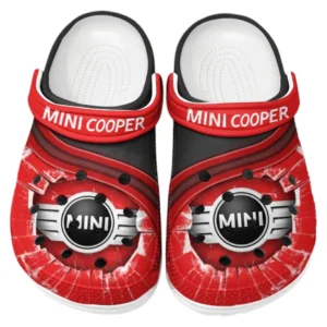 Mini cooper Crocs Clogs Männer Frauen, Geschenk für Mini cooper Fan CAR188032025124 - Rot
