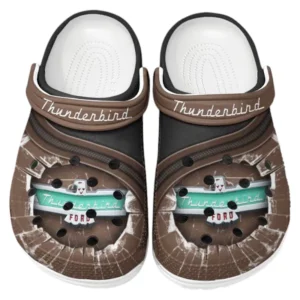 Thunderbird Crocs Clogs Männer Frauen, Geschenk für Thunderbird Fan CAR188032025155 - Braun