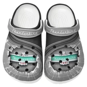 Thunderbird Crocs Clogs Männer Frauen, Geschenk für Thunderbird Fan CAR188032025155 - Grau