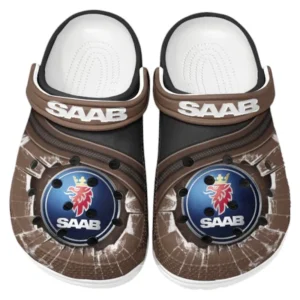 Saab Crocs Clogs Männer Frauen, Geschenk für Saab Fan CAR188032025169 - Braun