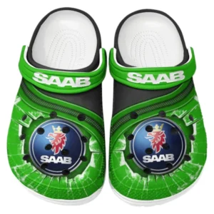 Saab Crocs Clogs Männer Frauen, Geschenk für Saab Fan CAR188032025169 - Grün