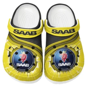 Saab Crocs Clogs Männer Frauen, Geschenk für Saab Fan CAR188032025169 - Gelb