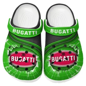 Bugatti Crocs Clogs Männer Frauen, Geschenk für Bugatti Fan CAR188032025175 - Grün