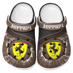 Ferrari Crocs Clogs Männer Frauen, Geschenk für Ferrari Fan CAR188032025187 - Braun