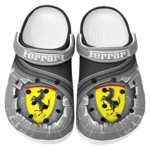 Ferrari Crocs Clogs Männer Frauen, Geschenk für Ferrari Fan CAR188032025187 - Grau