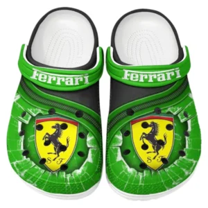 Ferrari Crocs Clogs Männer Frauen, Geschenk für Ferrari Fan CAR188032025187 - Grün