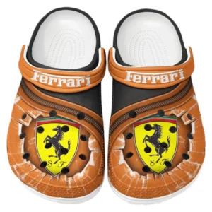 Ferrari Crocs Clogs Männer Frauen, Geschenk für Ferrari Fan CAR188032025187 - Orange