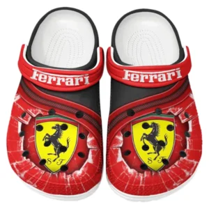 Ferrari Crocs Clogs Männer Frauen, Geschenk für Ferrari Fan CAR188032025187 - Rot