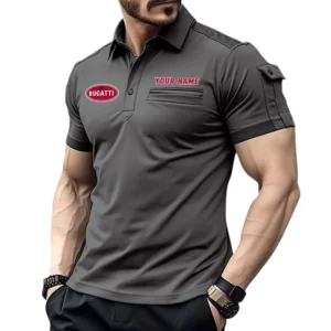 Bugatti Poloshirt mit Tasche, All Over Print Hemd für Männer Bugatti Fan CAR445060325000 - Grau