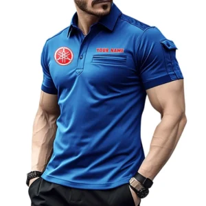 Yamaha Poloshirt mit Tasche, All Over Print Hemd für Männer Yamaha Fan CAR445060325001 - Blau