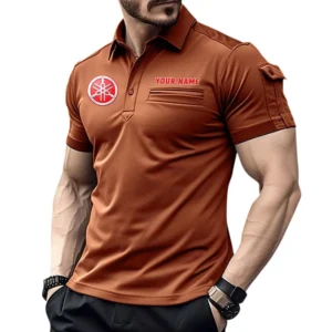 Yamaha Poloshirt mit Tasche, All Over Print Hemd für Männer Yamaha Fan CAR445060325001 - Orange