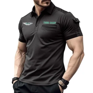 ASTON MARTIN Poloshirt mit Tasche, All Over Print Hemd für Männer ASTON MARTIN Fan CAR445060325018 - Schwarz
