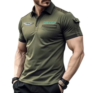 ASTON MARTIN Poloshirt mit Tasche, All Over Print Hemd für Männer ASTON MARTIN Fan CAR445060325018 - Grün