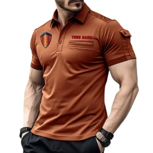 Koenigsegg Poloshirt mit Tasche, All Over Print Hemd für Männer Koenigsegg Fan CAR445060325024 - Orange