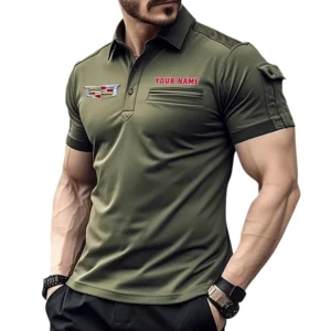 Cadilac Poloshirt mit Tasche, All Over Print Hemd für Männer Cadilac Fan CAR445060325028 - Grün