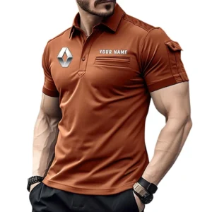 Renault Poloshirt mit Tasche, All Over Print Hemd für Männer Renault Fan CAR445060325033 - Orange