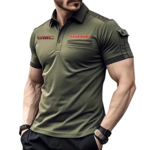 GMC Poloshirt mit Tasche, All Over Print Hemd für Männer GMC Fan CAR445060325035 - Grün