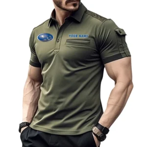 Subaru Poloshirt mit Tasche, All Over Print Hemd für Männer Subaru Fan CAR445060325039 - Grün
