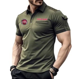Fiat Poloshirt mit Tasche, All Over Print Hemd für Männer Fiat Fan CAR445060325059 - Grün