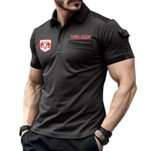 Dodge Poloshirt mit Tasche, All Over Print Hemd für Männer Dodge Fan CAR445060325063 - Schwarz