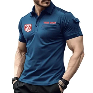 Dodge Poloshirt mit Tasche, All Over Print Hemd für Männer Dodge Fan CAR445060325063 - Marineblau