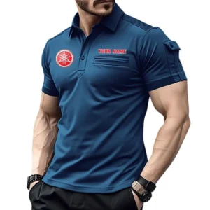 Chrysler Poloshirt mit Tasche, All Over Print Hemd für Männer Chrysler Fan CAR445060325064 - Marineblau