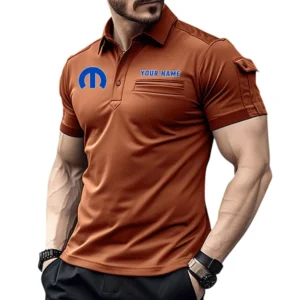 Mopar Poloshirt mit Tasche, All Over Print Hemd für Männer Mopar Fan CAR445060325067 - Orange