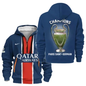 Paris Saint-Germain Kapuzenpullover mit halbem Kapuzenpullover mit halbem Reißverschluss UEFA Meistrite Liiga 2025 For Fan Paris Saint-Germain HVN1034PSG053125HODZ