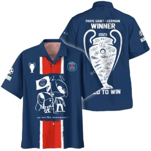 Paris Saint-Germain Hawaiihemd UEFA Meistrite Liiga  2025 Für Fan Paris Saint-Germain HVN1035C1WIN060225HAW