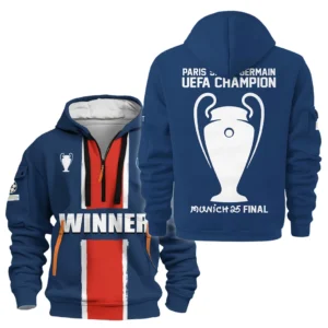 Paris Saint-Germain Kapuzenpullover mit halbem Reißverschluss UEFA Meistrite Liiga  2025 Für Fan Paris Saint-Germain HVN1036C1060225HODZ