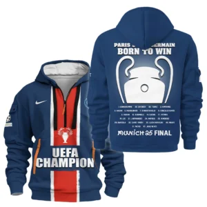 Paris Saint-Germain Kapuzenpullover mit halbem Reißverschluss UEFA Meistrite Liiga  2025 Für Fan Paris Saint-Germain HVN1037CHAMP060225HODZ