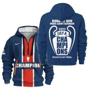 Paris Saint-Germain Kapuzenpullover mit halbem Reißverschluss UEFA Meistrite Liiga  2025 Für Fan Paris Saint-Germain HVN1038C1060225HODZ