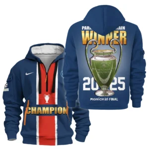 Paris Saint-Germain Kapuzenpullover mit halbem Reißverschluss UEFA Meistrite Liiga  2025 Für Fan Paris Saint-Germain HVN1039C1060225HODZ