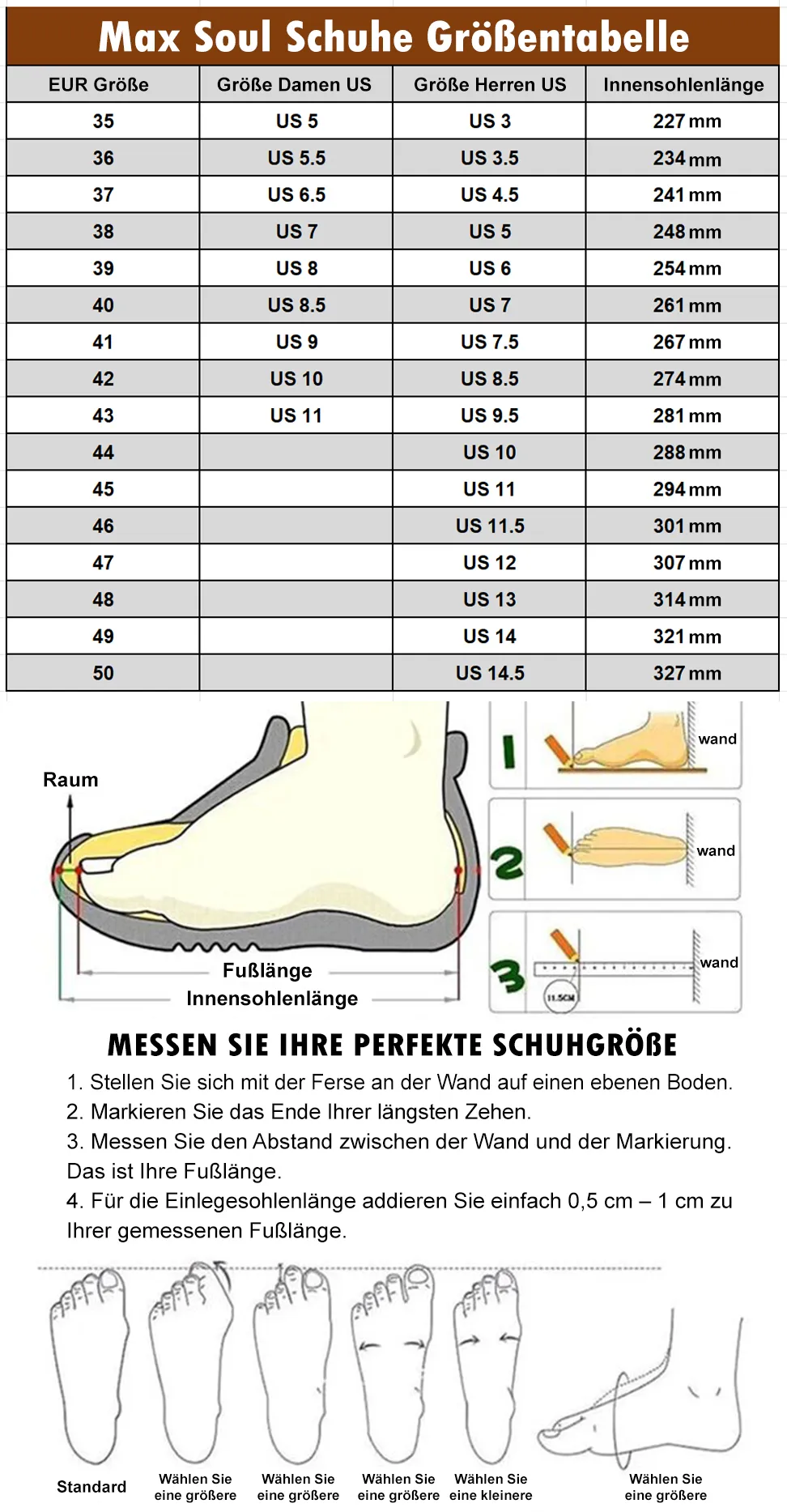 max soul shoes size chart de