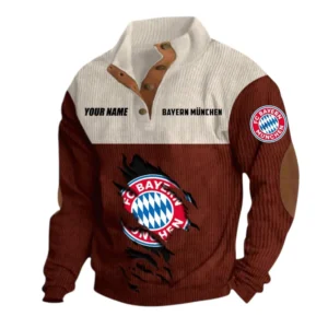 Bayern Munchen Sweatshirt Herren Stehkragen, Pullover Herren Sweatshirt mit Namen BDE105072925555 - Dunkelrot