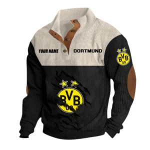 Borussia Dortmund Sweatshirt Herren Stehkragen, Pullover Herren Sweatshirt mit Namen BDE105072925557 - Schwarz