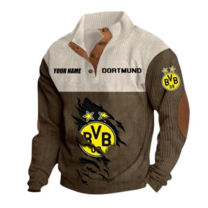 Borussia Dortmund Sweatshirt Herren Stehkragen, Pullover Herren Sweatshirt mit Namen BDE105072925557 - Braun