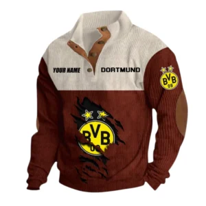 Borussia Dortmund Sweatshirt Herren Stehkragen, Pullover Herren Sweatshirt mit Namen BDE105072925557 - Dunkelrot