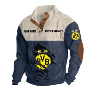 Borussia Dortmund Sweatshirt Herren Stehkragen, Pullover Herren Sweatshirt mit Namen BDE105072925557 - Marineblau