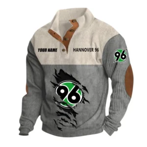 Hannover 96 Sweatshirt Herren Stehkragen, Pullover Herren Sweatshirt mit Namen BDE105072925558 - Grau