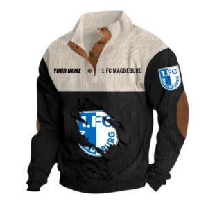 1. FC Magdeburg Sweatshirt Herren Stehkragen, Pullover Herren Sweatshirt mit Namen BDE105072925561 - Schwarz
