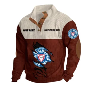 Holstein Kiel Sweatshirt Herren Stehkragen, Pullover Herren Sweatshirt mit Namen BDE105072925565 - Dunkelrot