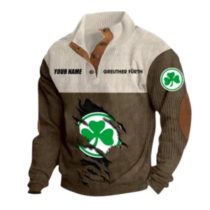 SpVgg Greuther Furth Sweatshirt Herren Stehkragen, Pullover Herren Sweatshirt mit Namen BDE105072925566 - Braun
