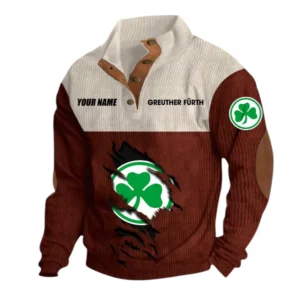 SpVgg Greuther Furth Sweatshirt Herren Stehkragen, Pullover Herren Sweatshirt mit Namen BDE105072925566 - Dunkelrot