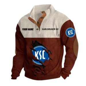 Karlsruher SC Sweatshirt Herren Stehkragen, Pullover Herren Sweatshirt mit Namen BDE105072925567 - Dunkelrot