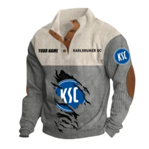 Karlsruher SC Sweatshirt Herren Stehkragen, Pullover Herren Sweatshirt mit Namen BDE105072925567 - Grau