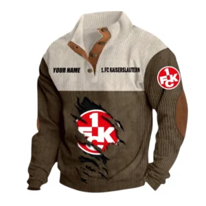 1. FC Kaiserslautern Sweatshirt Herren Stehkragen, Pullover Herren Sweatshirt mit Namen BDE105072925568 - Braun