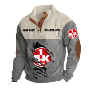 1. FC Kaiserslautern Sweatshirt Herren Stehkragen, Pullover Herren Sweatshirt mit Namen BDE105072925568 - Grau