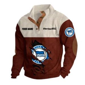 Hertha BSC Sweatshirt Herren Stehkragen, Pullover Herren Sweatshirt mit Namen BDE105072925570 - Dunkelrot